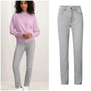 YAYA Denim Studio - Straight fit denim w/ pockets & zip fly in slim fit. Grey